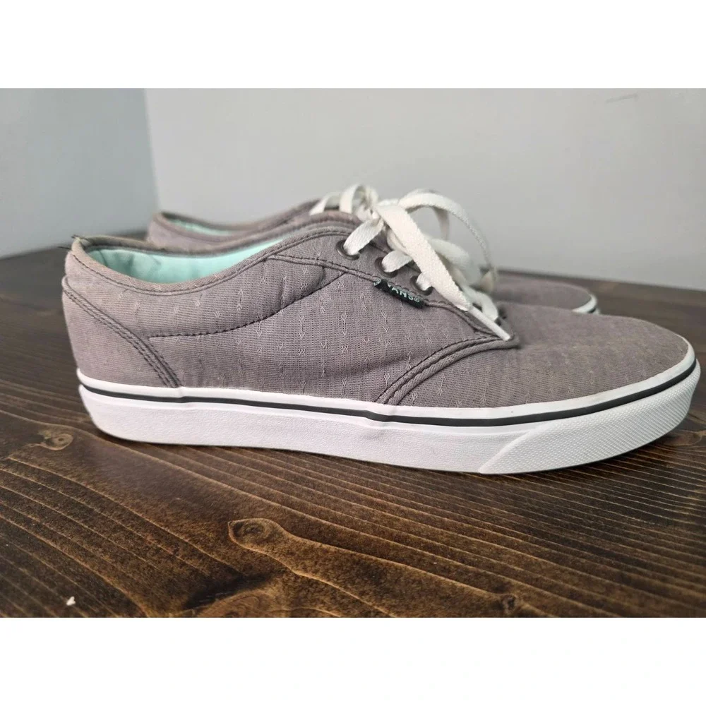Vans Off The Wall Women's Sneakers Size 9.5 Gray Arrows Lace Up Skate‎ Shoes